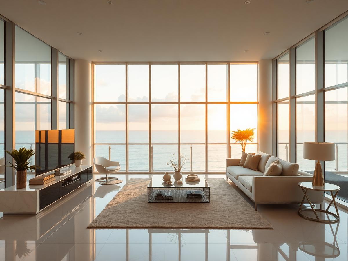 Interior de condo de lujo en Miami
